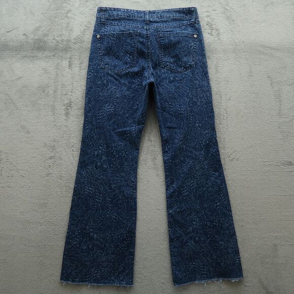 International Concepts Jeans Womens Size 8 Blue Mid-Rise Flare 30" Inseam Fringe - Picture 9 of 15